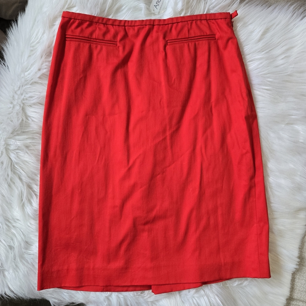 NWT Andre Oliver Red Cotton A-Line Skirt